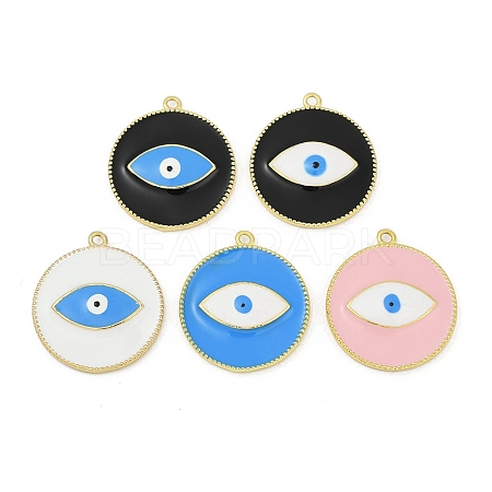 Brass Enamel Pendants KK-M322-04G-1