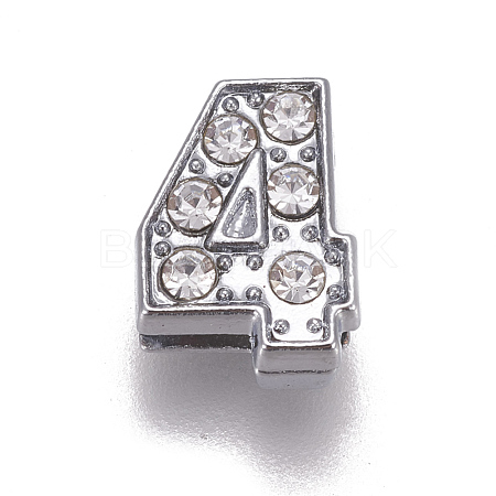 Alloy Rhinestone Slide Charms PALLOY-WH0065-28D-1