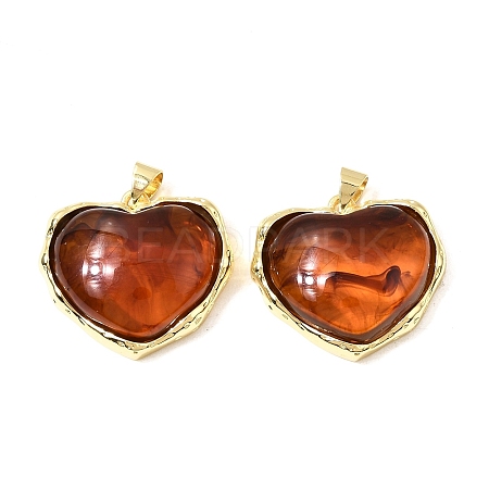 Brass Resin Pendants KK-A296-53D-G-1