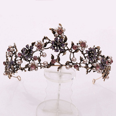 Baroque Rhinestone Pearl Wedding Crown PW-WG88593-01-1
