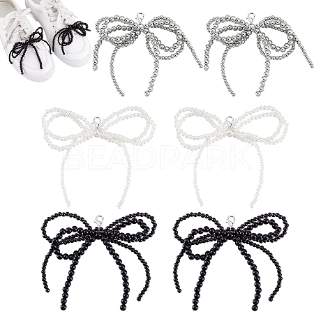 6Pcs 3 Styles Plastic Bowknot Shoe Decorations FIND-PH0024-67-1