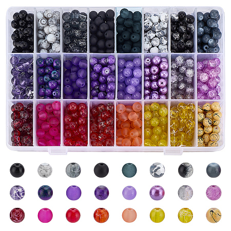 1080Pcs 24 Styles Mixed Glass Beads GLAD-PH0001-10-1