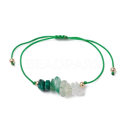 Gemstone Braided Bead Bracelet BJEW-JB11013-04-1