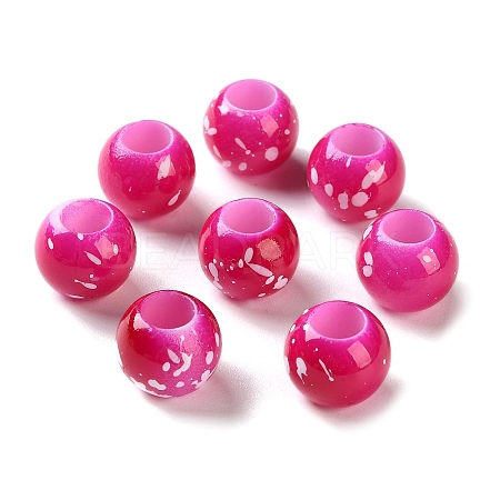 Spray Painted ABS Plastic European Beads KY-G033-01B-10-1