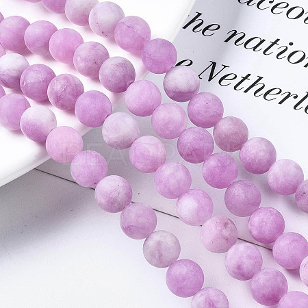 Natural White Jade Bead Strands X-G-R297-8mm-50-1