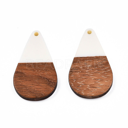 Opaque Resin & Walnut Wood Pendants RESI-N025-030-B05-1