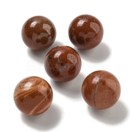 Natural Red Jasper Round Ball Figurines Statues for Home Office Desktop Decoration G-P532-02A-09-1