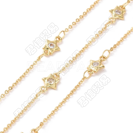 Clear Cubic Zirconia Star Link Chains CHC-SZ0001-60-1
