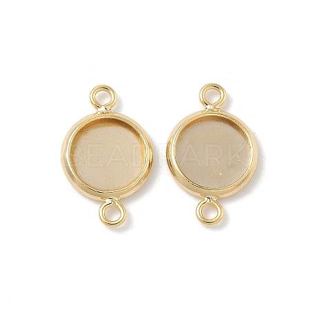 Flat Round Brass Connector Cabochon Settings KK-K414-13F-G-1