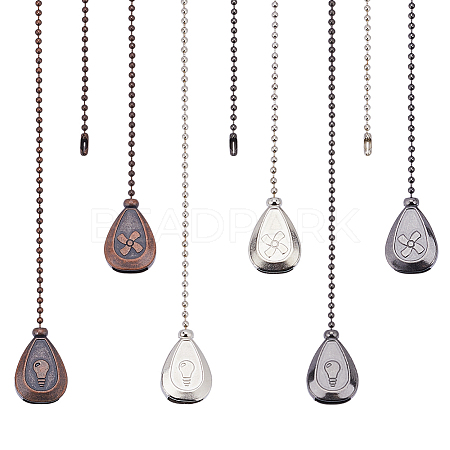 CRASPIRE 3 Sets 3 Colors Alloy Ceiling Fan Pull Chain Extenders FIND-CP0001-76-1