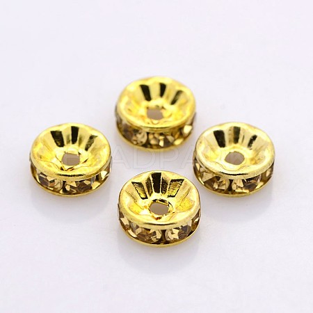Brass Rhinestone Spacer Beads RB-A014-Z6mm-14G-1