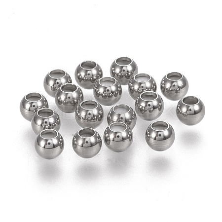 202 Stainless Steel Beads STAS-K204-02E-P-1