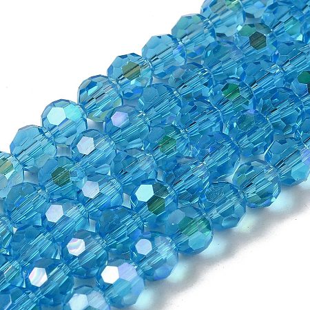 Electroplate Transparent Glass Beads Strands LS-EGLA-A035-T6mm-L08-1