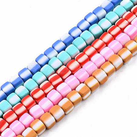 Handmade Polymer Clay Beads Strands CLAY-N010-074-1