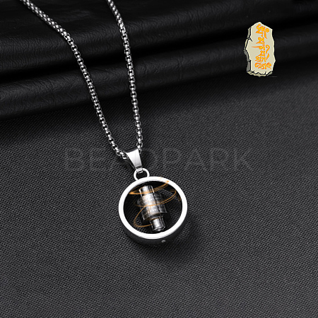 Rotatable Alloy Pendant 316 Surgical Stainless Steel Chain Necklaces for Men FS-WG50373-11-1