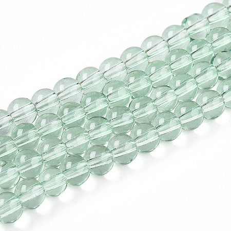 Baking Paint Transparent Glass Beads Strands DGLA-N006-6mm-08-1