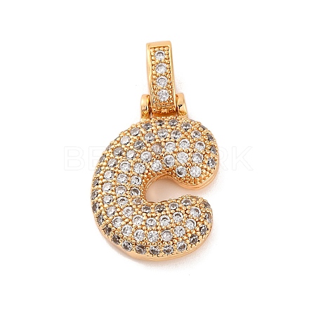 Brass Micro Pave Cubic Zirconia Pendants KK-C076-29C-G01-1