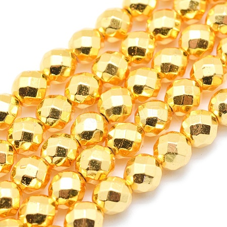 Electroplate Non-magnetic Synthetic Hematite Beads Strands G-L485-03C-G-1
